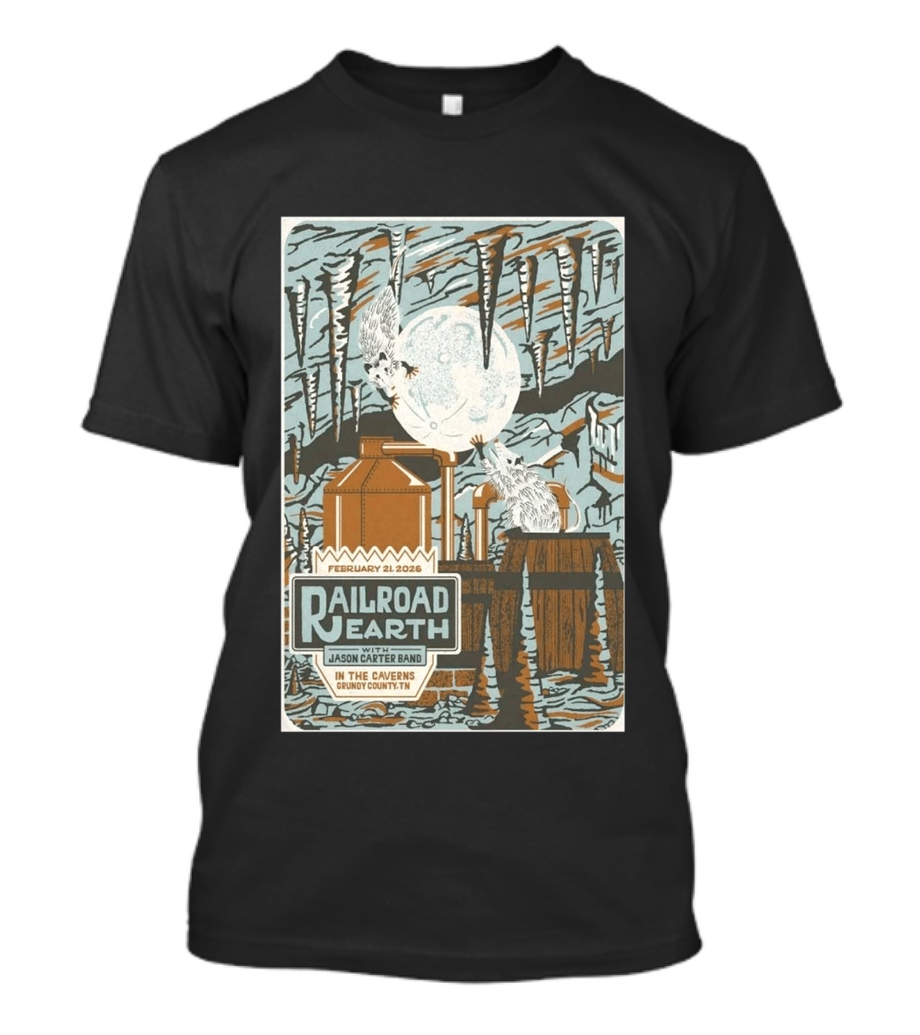 February 21 2026 Railroad Earth Jason Carter Band In The Caverns Grundy County TN T-Shirt