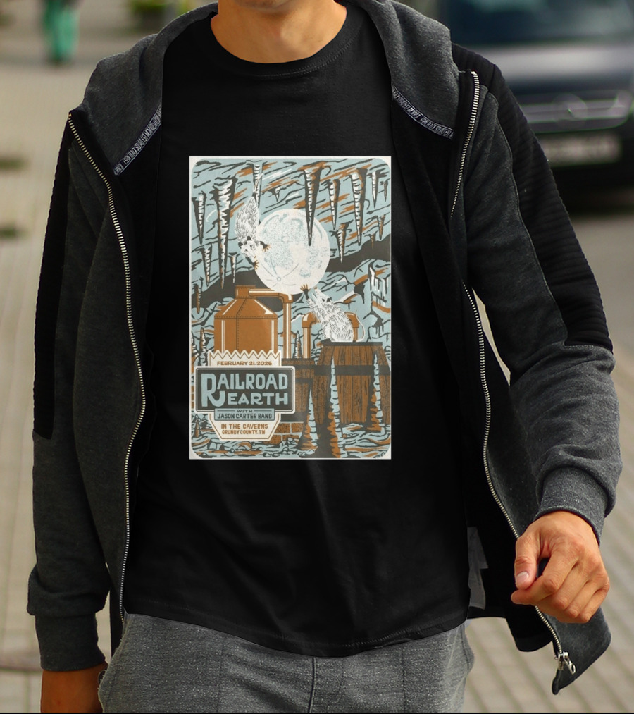 February 21 2026 Railroad Earth Jason Carter Band In The Caverns Grundy County TN T-Shirt