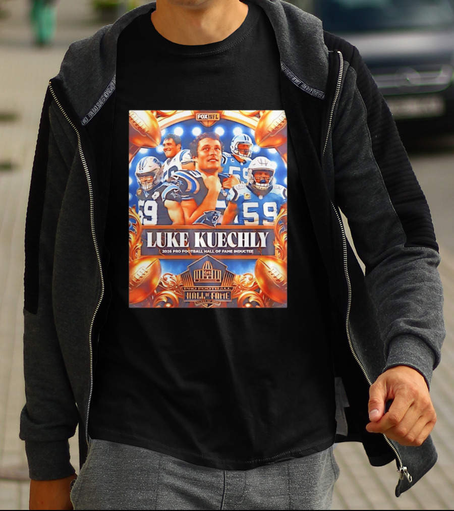 Luke Kuechly 2026 Pro Football Hall Of Fame Inductee Carolina Panthers NFL T-Shirt