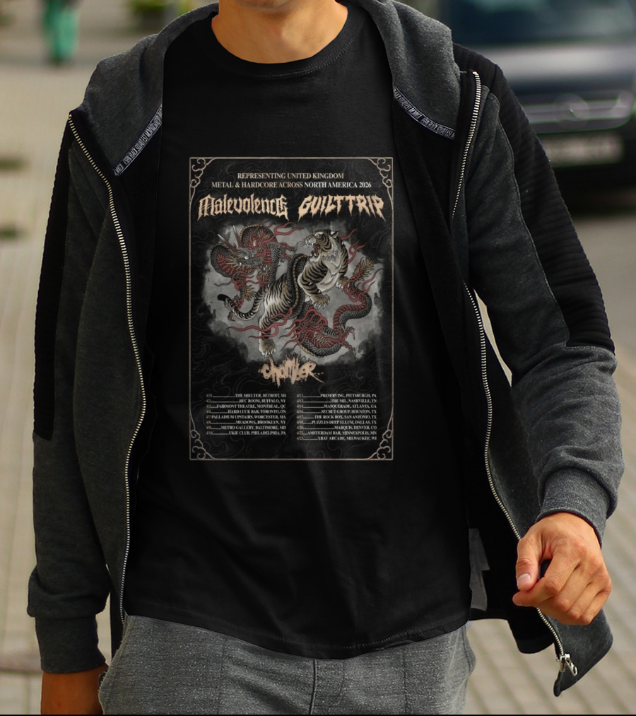 Malevolence Guilttrip 2026 Tour North America Metal Hardcore United Kingdom T-Shirt