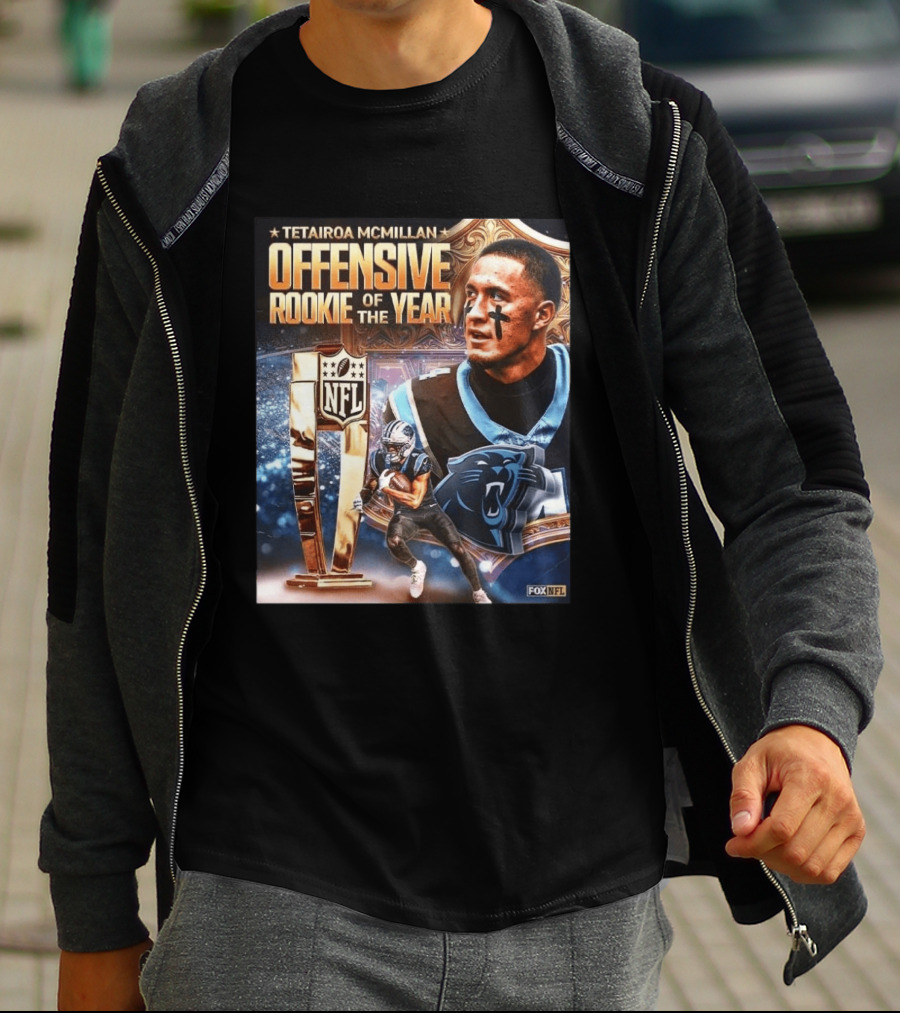 Tetairoa McMillan Carolina Panthers NFL Offensive Rookie Of The Year 2025 T-Shirt