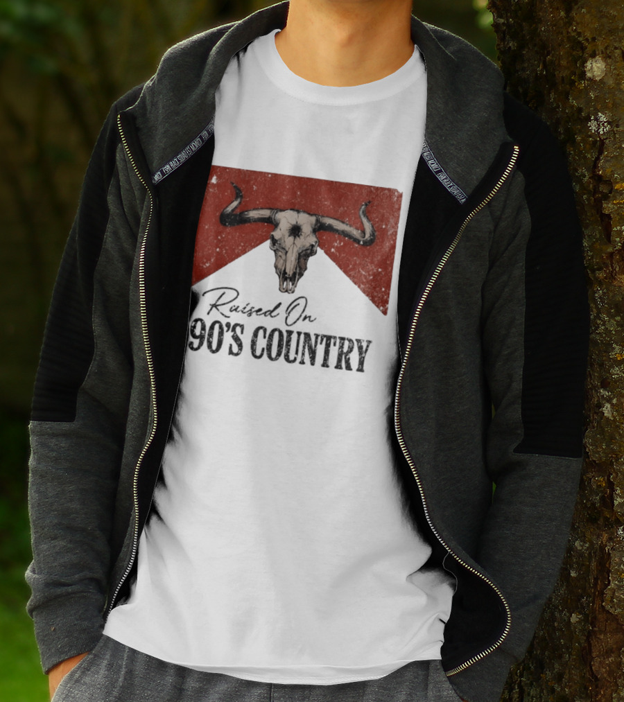 Bull Skull Marlboro Raised On 90's Country T-Shirt