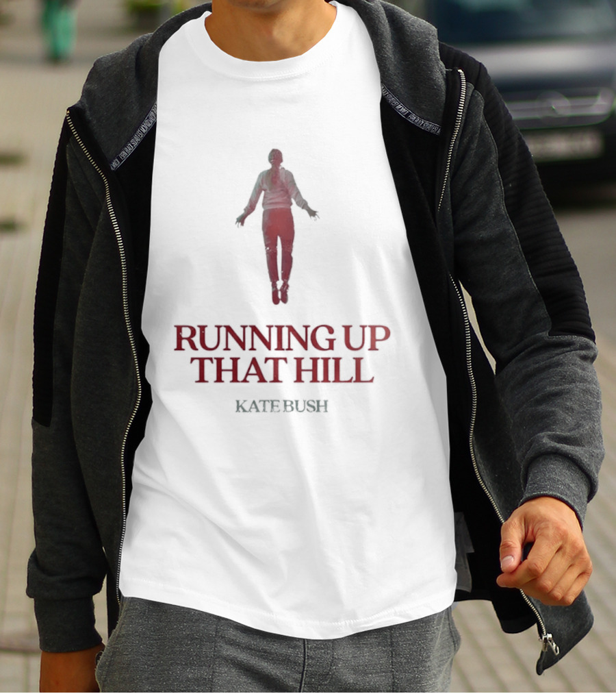 Running Up That Hill Kate Bush Music Stranger Things Silhouette Floating Figure T-Shirt