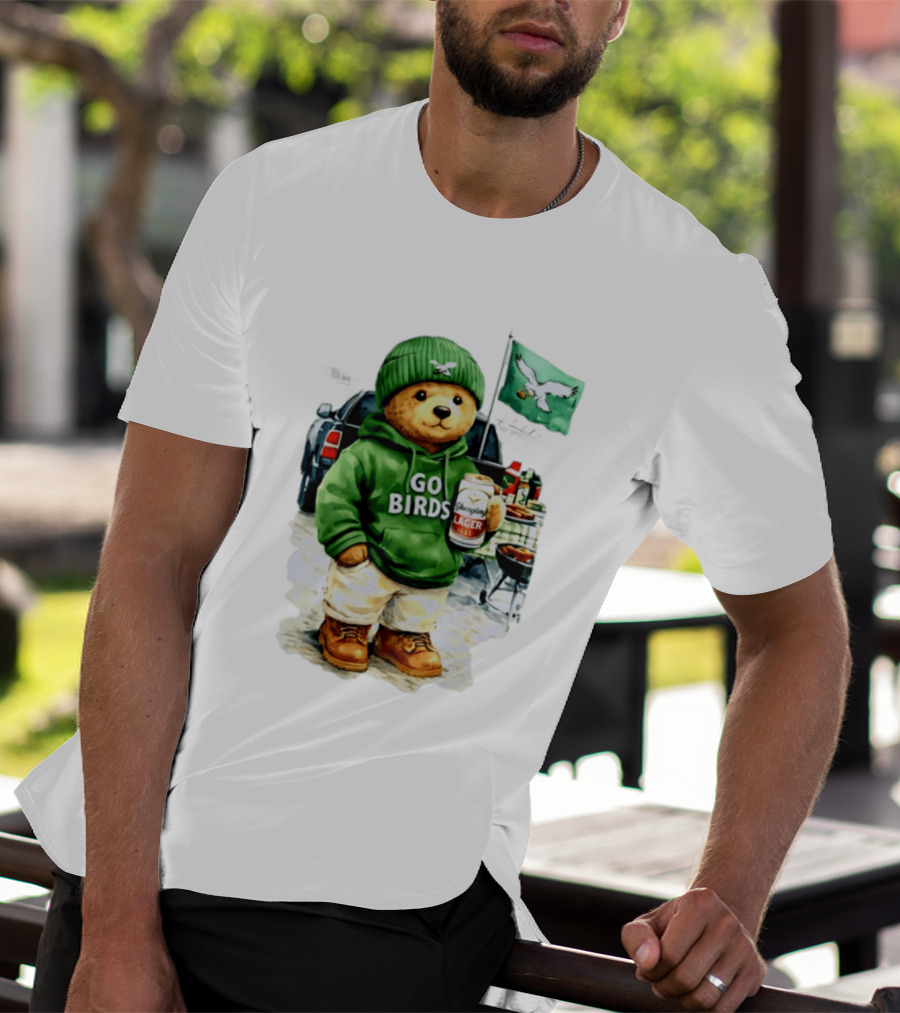 Tailgating Bear Go Birds Eagle Lager Football Fan Party T-Shirt