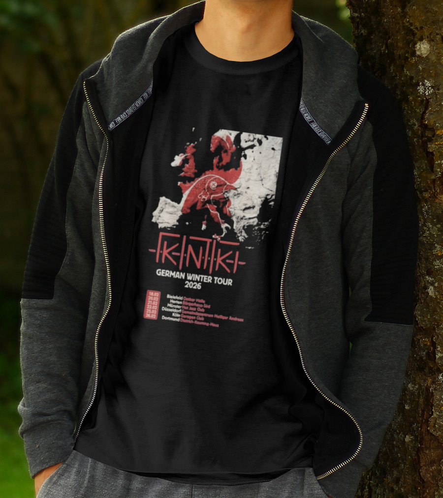 Gidiki German Winter Tour 2026 Europe Map Dates Venues T-Shirt