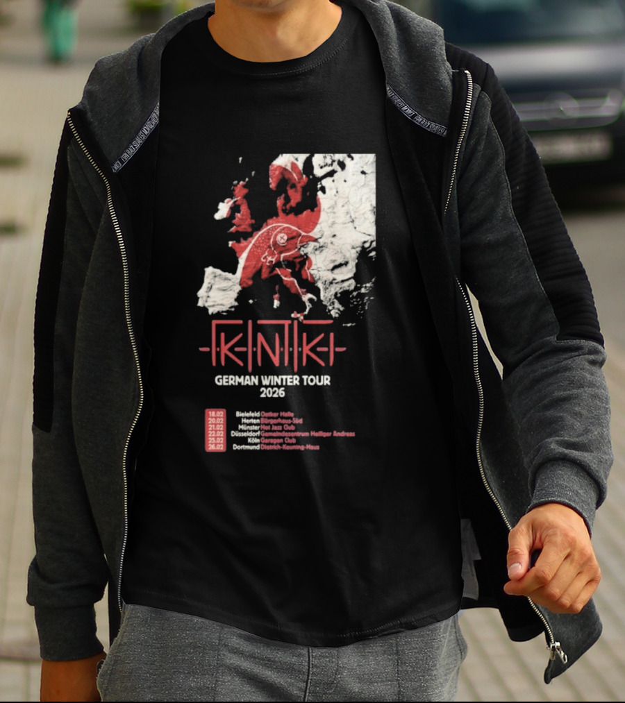 Gidiki German Winter Tour 2026 Europe Map Dates Venues T-Shirt