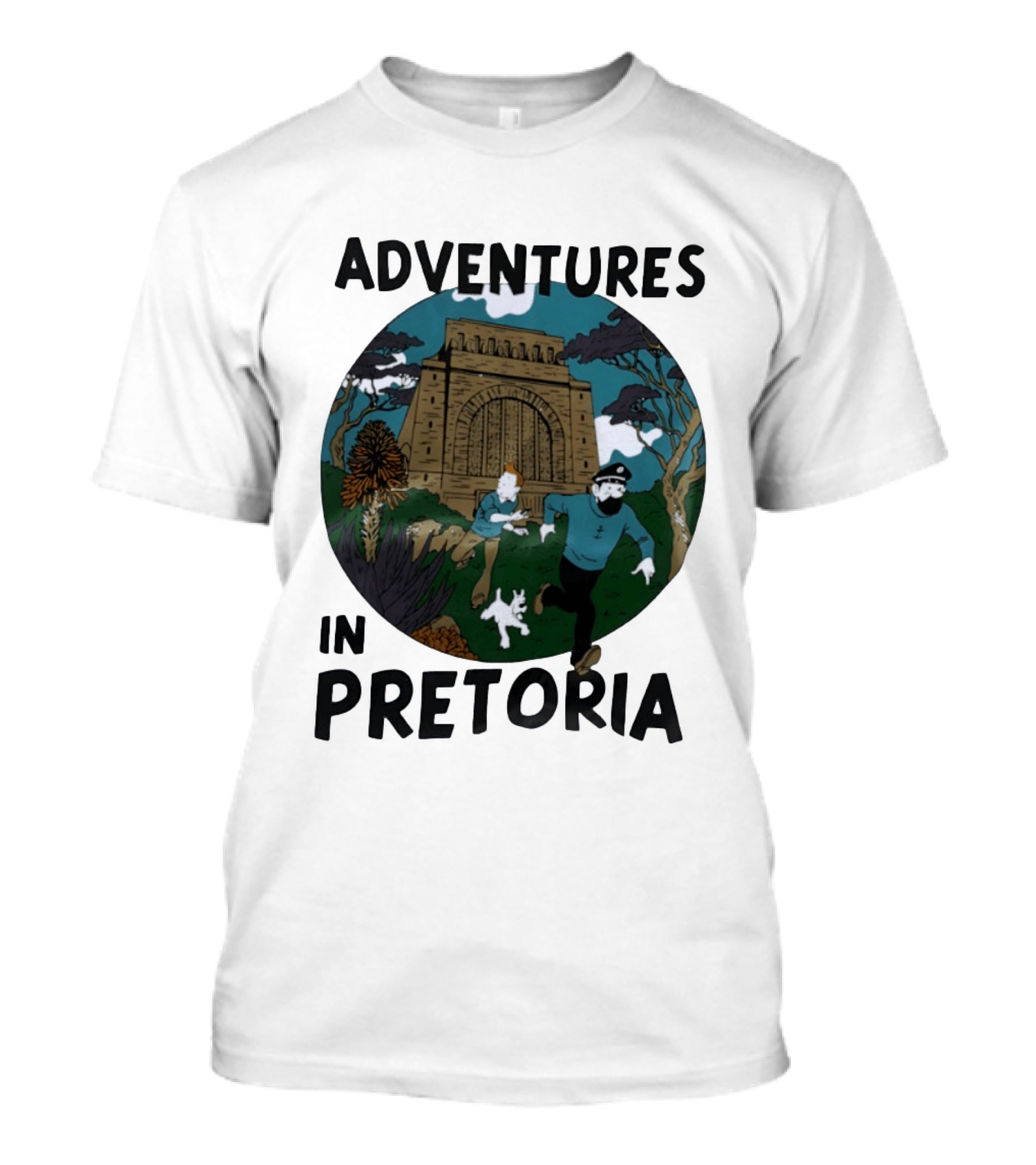 Adventures In Pretoria Tintin Captain Haddock Escape Scene T-Shirt