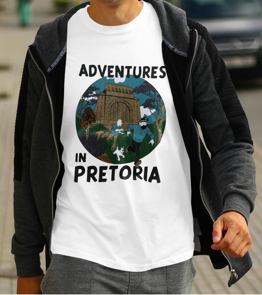 Adventures In Pretoria Tintin Captain Haddock Escape Scene T-Shirt