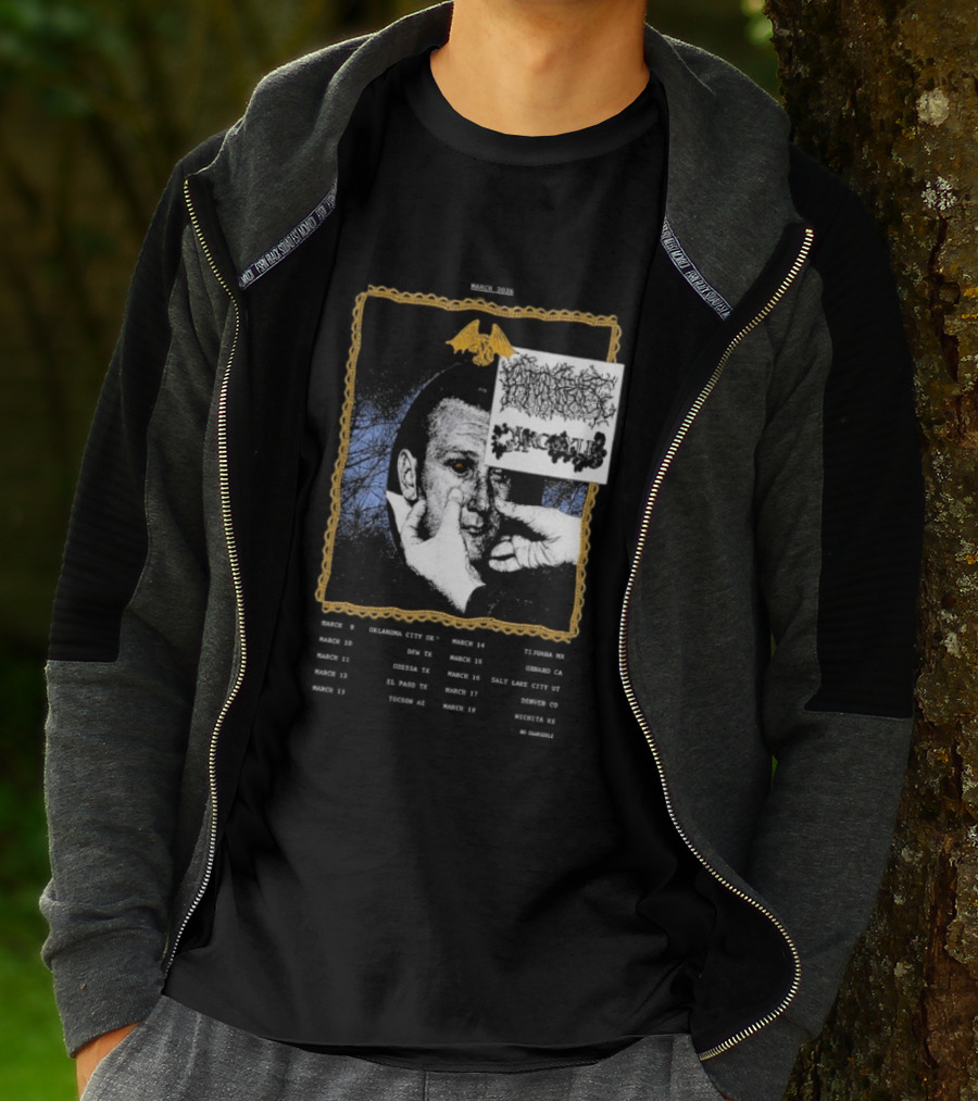 Primitive Rage Tour March 2026 Cold World Sacred Cowboys Woodchuck Hattiesburg Mississippi T-Shirt