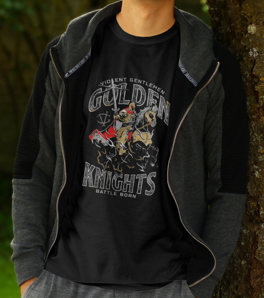 Violent Gentlemen Golden Knights Battle Born Rider T-Shirt