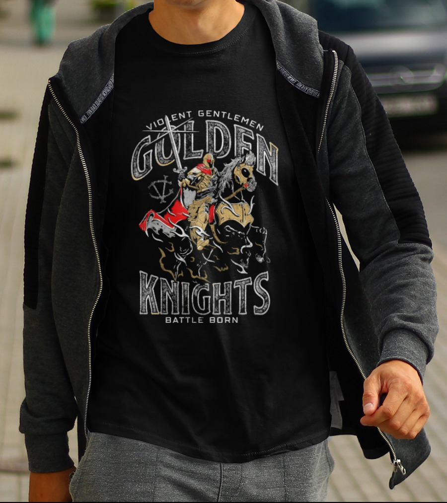 Violent Gentlemen Golden Knights Battle Born Rider T-Shirt