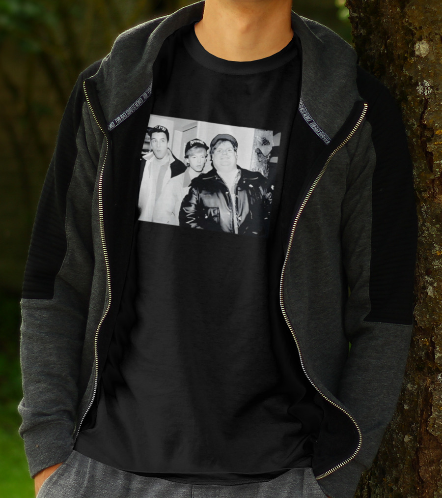 Adam Sandler Chris Farley David Spade NYPD Chicago Black And White Photo T-Shirt