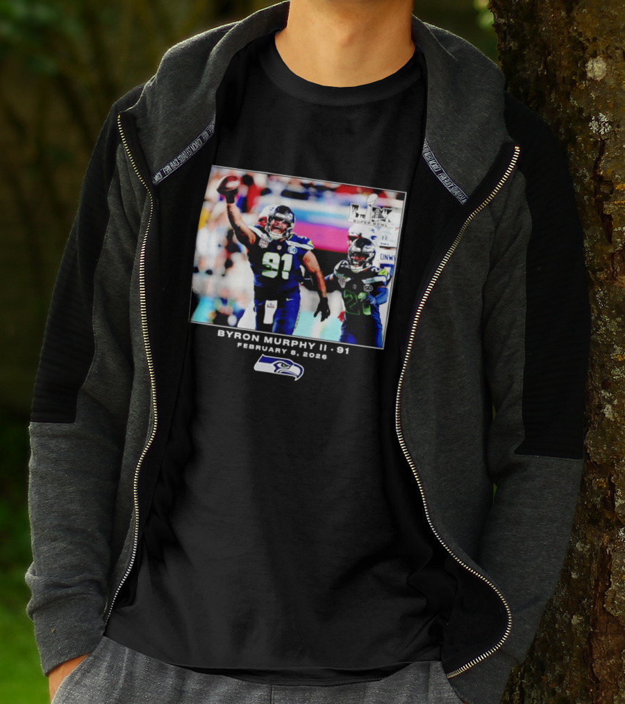 Byron Murphy II Seattle Seahawks Super Bowl LXI February 1 2026 T-Shirt