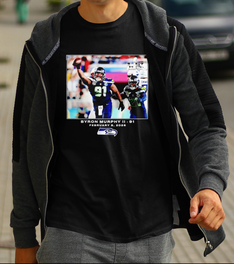 Byron Murphy II Seattle Seahawks Super Bowl LXI February 1 2026 T-Shirt