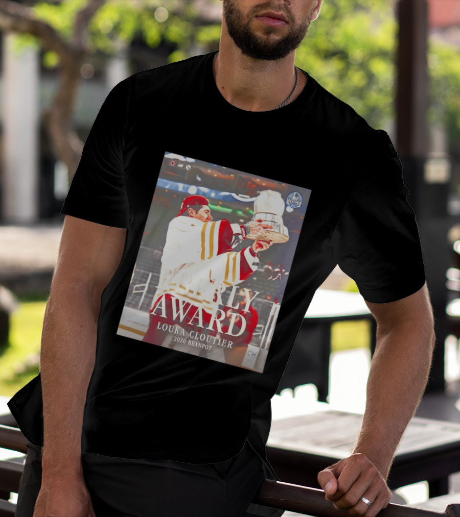 Eberly Award Louka Cloutier 2026 Beanpot Champion Boston College Hockey T-Shirt