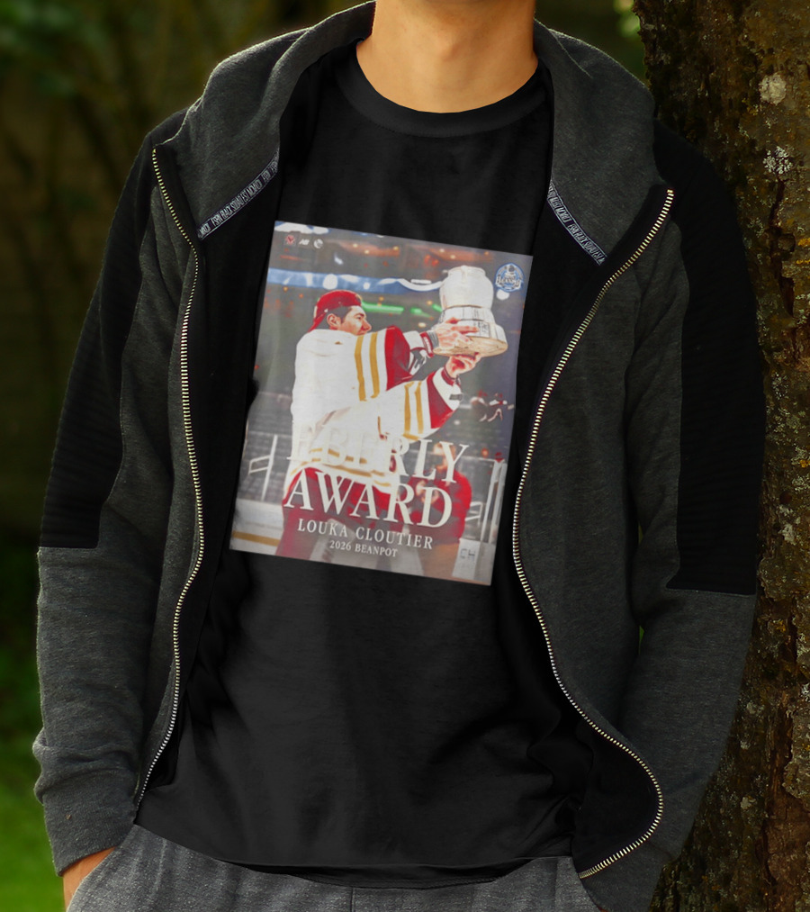 Eberly Award Louka Cloutier 2026 Beanpot Champion Boston College Hockey T-Shirt