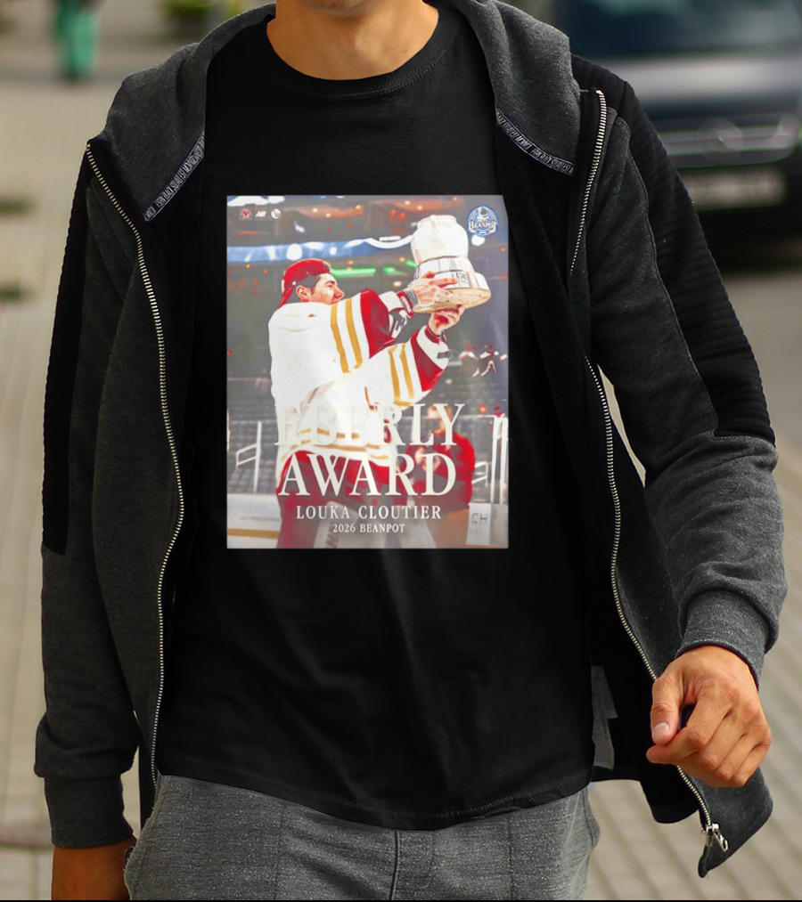 Eberly Award Louka Cloutier 2026 Beanpot Champion Boston College Hockey T-Shirt