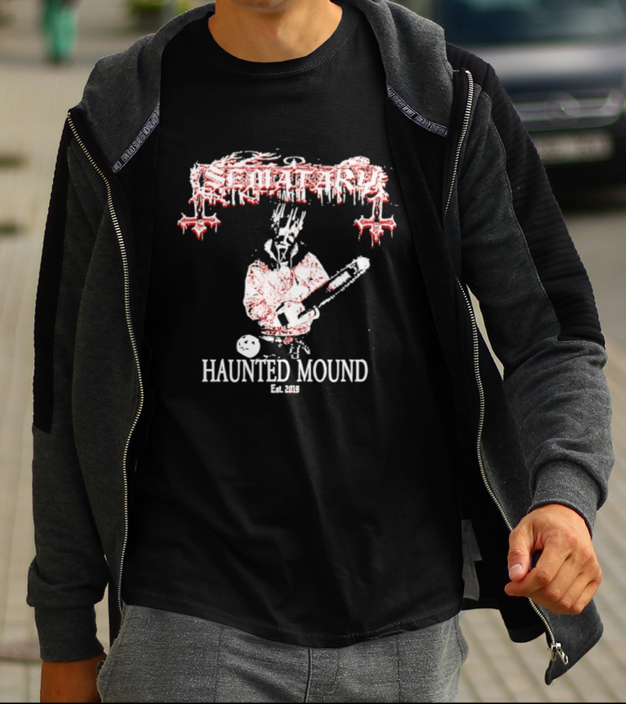 Sematary Haunted Mound Est 2019 Red Gothic Cryptic Aesthetic T-Shirt