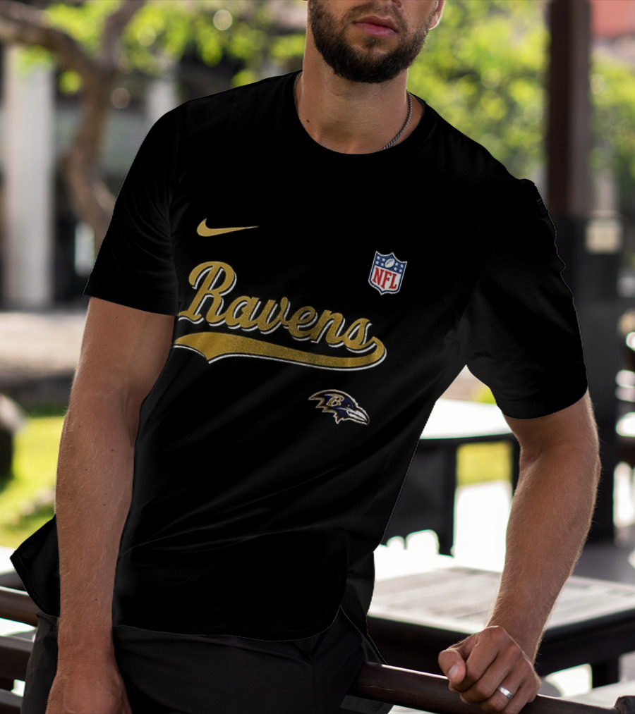Baltimore Ravens Nike NFL Gold Logo 250th Anniversary Collaboration T-Shirt