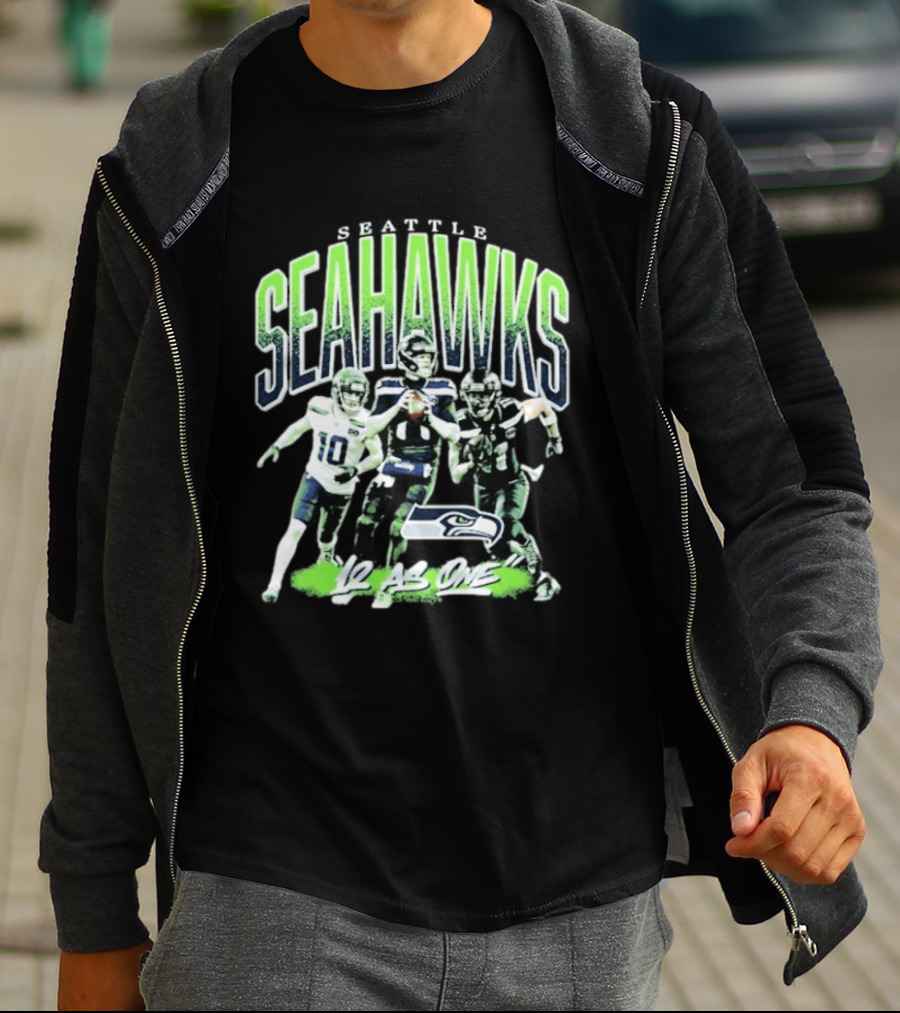 Seattle Seahawks 12 As One Nike Black Loose Crewneck T-Shirt