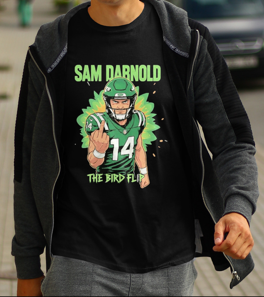 Sam Darnold The Bird Flip Football Gesture T-Shirt