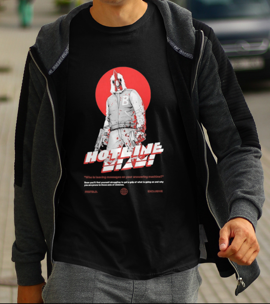 Hotline Miami Jacket Character With Dual Pistols Red T-Shirt