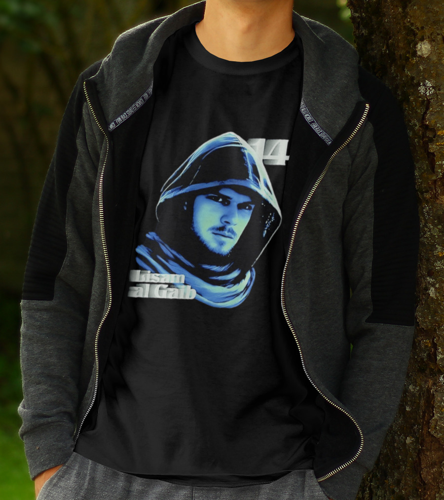 Lisam Al Gaib 14 Hooded Figure Mysterious Blue Aura T-Shirt