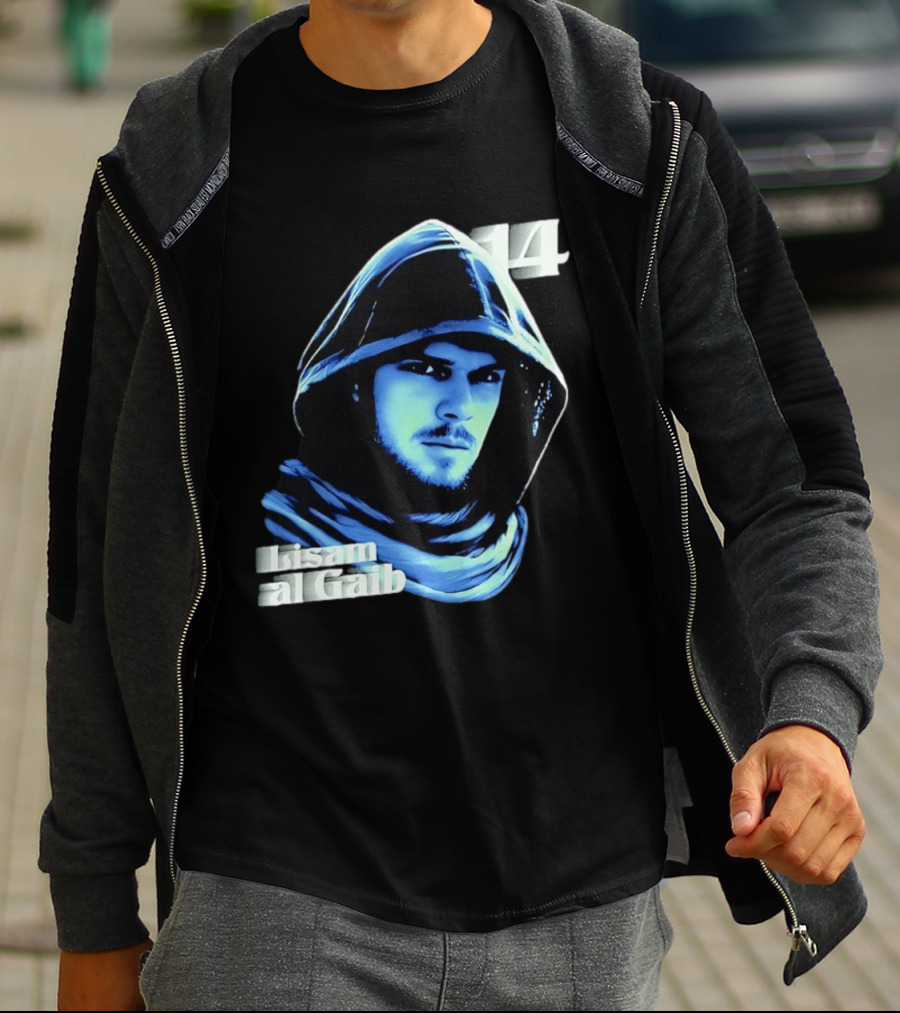 Lisam Al Gaib 14 Hooded Figure Mysterious Blue Aura T-Shirt