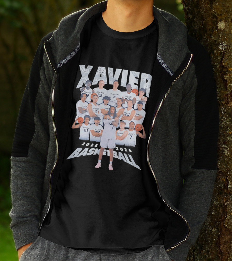 Xavier Men's Basketball 2025 2026 Team Player Roster Collage T-Shirt