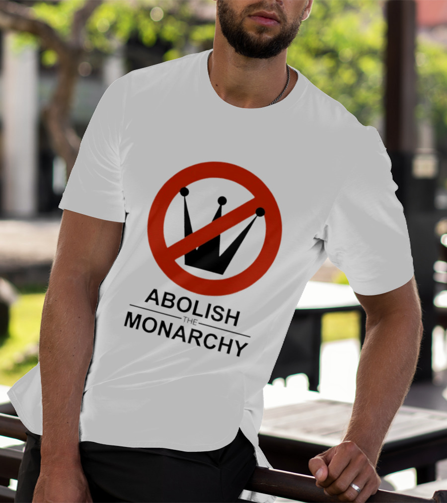 Abolish The Monarchy Crown Symbol With Red Strike Through T-Shirt