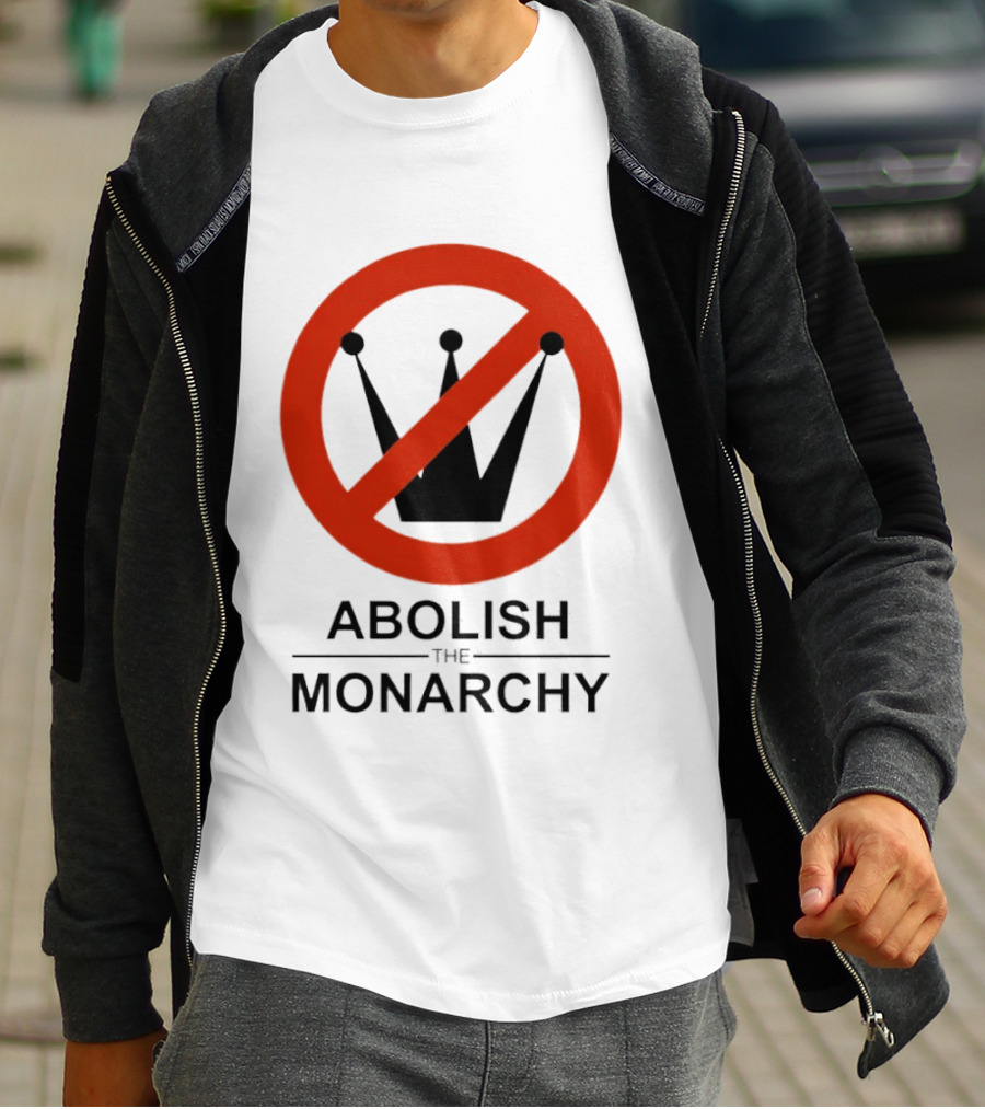 Abolish The Monarchy Crown Symbol With Red Strike Through T-Shirt