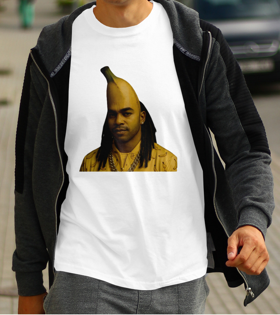 Banana Santana Face Head Banana Man With Dreadlocks And Chain T-Shirt