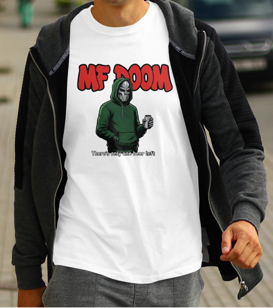 MF DOOM There's Only One Beer Left Masked Rapper With Can T-Shirt