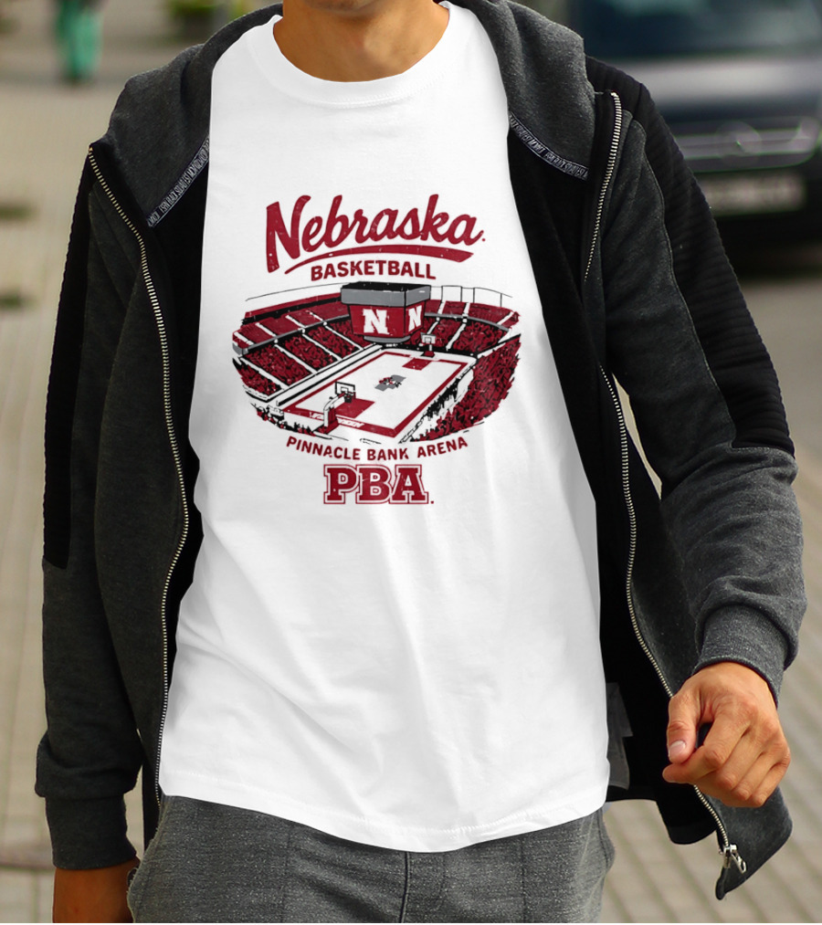 Nebraska Basketball Pinnacle Bank Arena PBA Cornhuskers T-Shirt