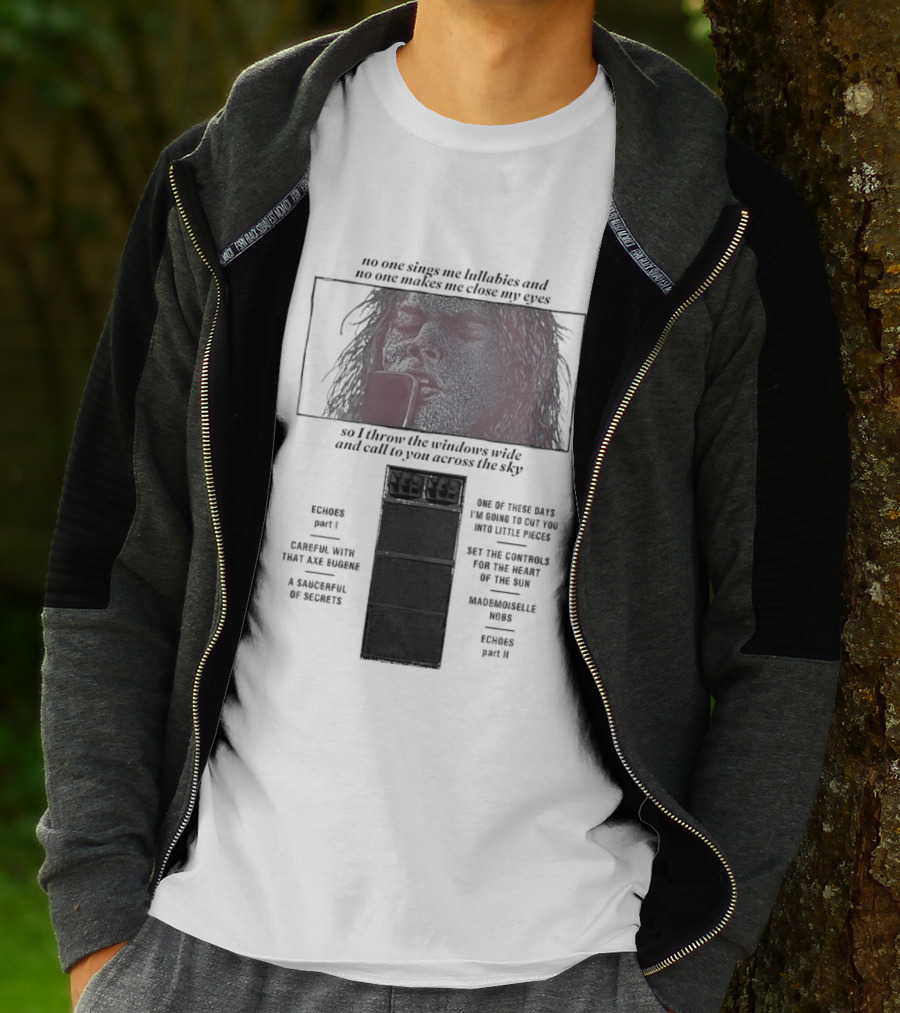 Pink Floyd Song Lyrics No One Sings Me Lullabies And No One Makes Me Close My Eyes Ravens Parable T-Shirt