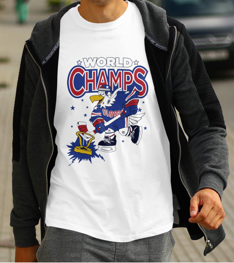 World Champs Old Boy Eagle Hockey Victory T-Shirt