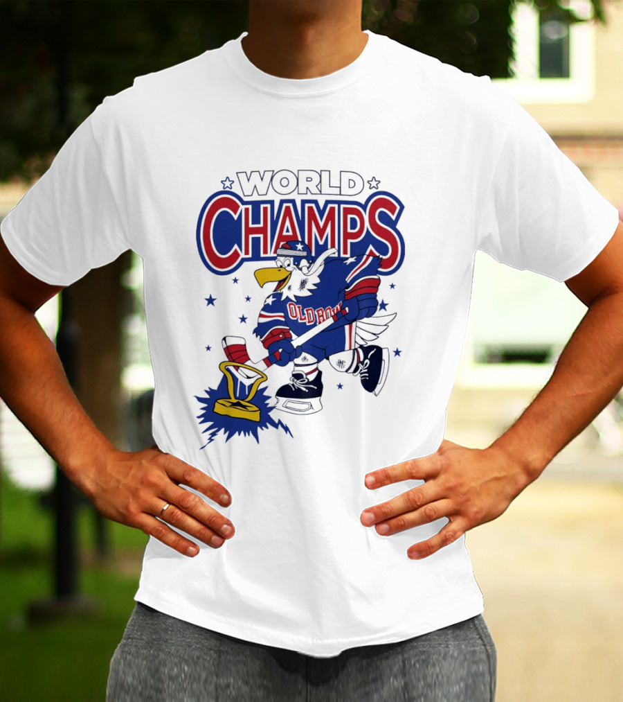 World Champs Old Boy Eagle Hockey Victory T-Shirt