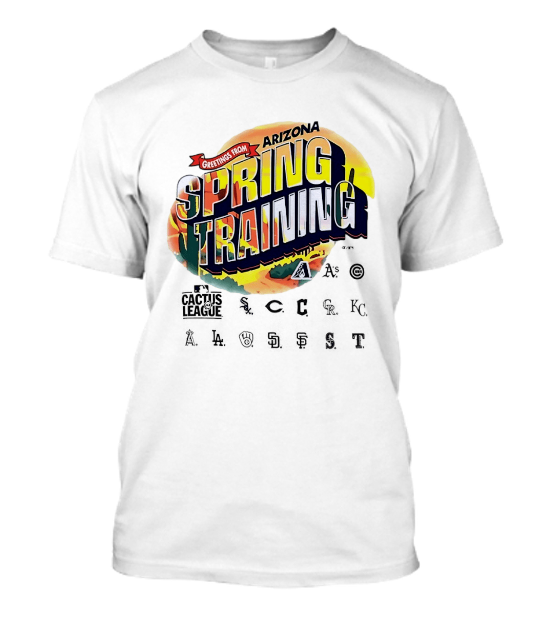 Greetings From Arizona Spring Training With Cactus And Baseball T-Shirt