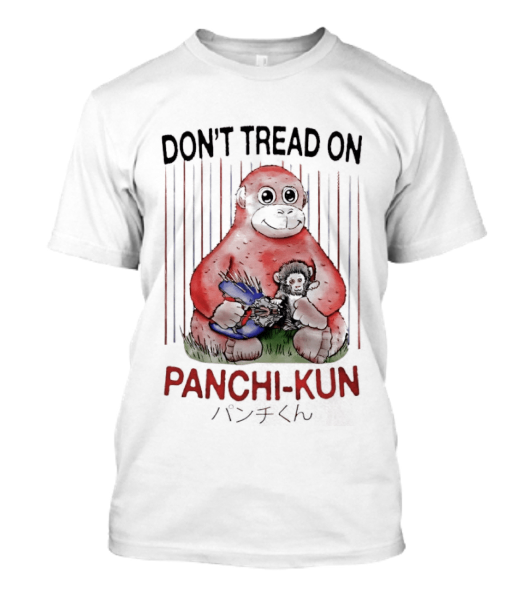 Don't Tread On Panchi Kun Cute Sloth Hugging Blue Teddy Bear T-Shirt