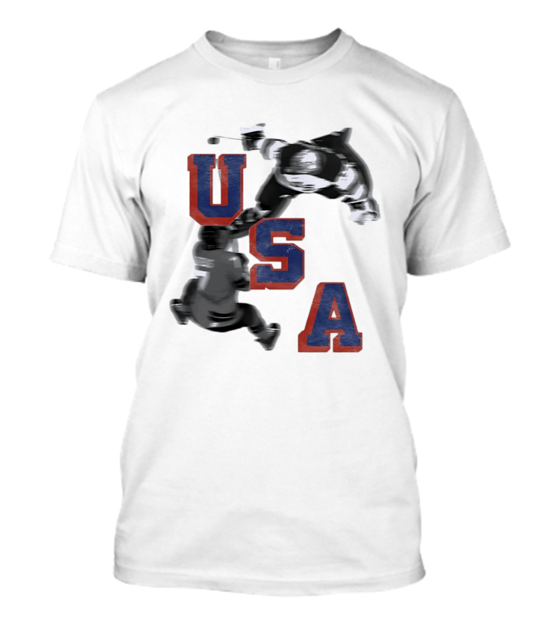 USA Team Hockey Player Action Packed Sports Fan T-Shirt