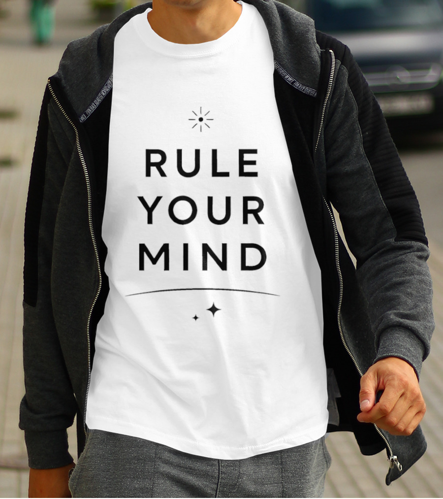 Rule Your Mind Motivational Message With Stars And Lines T-Shirt