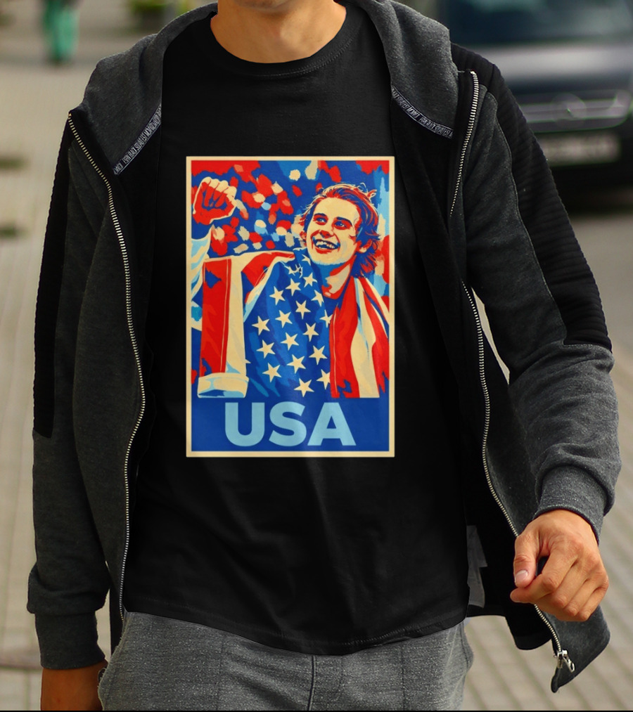USA Hockey Celebration Jack Hughes Fan Hope Gift Idea T-Shirt