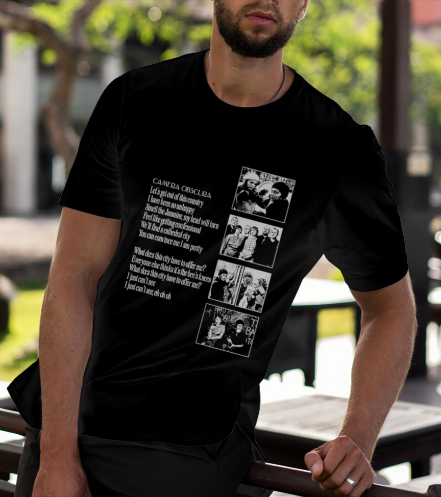 Camera Obscura Let's Get Out Of This Country Song Lyrics And Photos T-Shirt