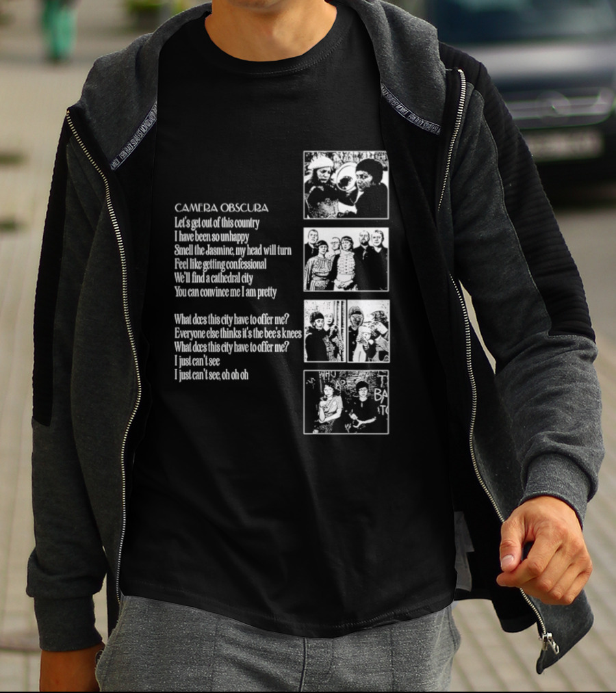 Camera Obscura Let's Get Out Of This Country Song Lyrics And Photos T-Shirt
