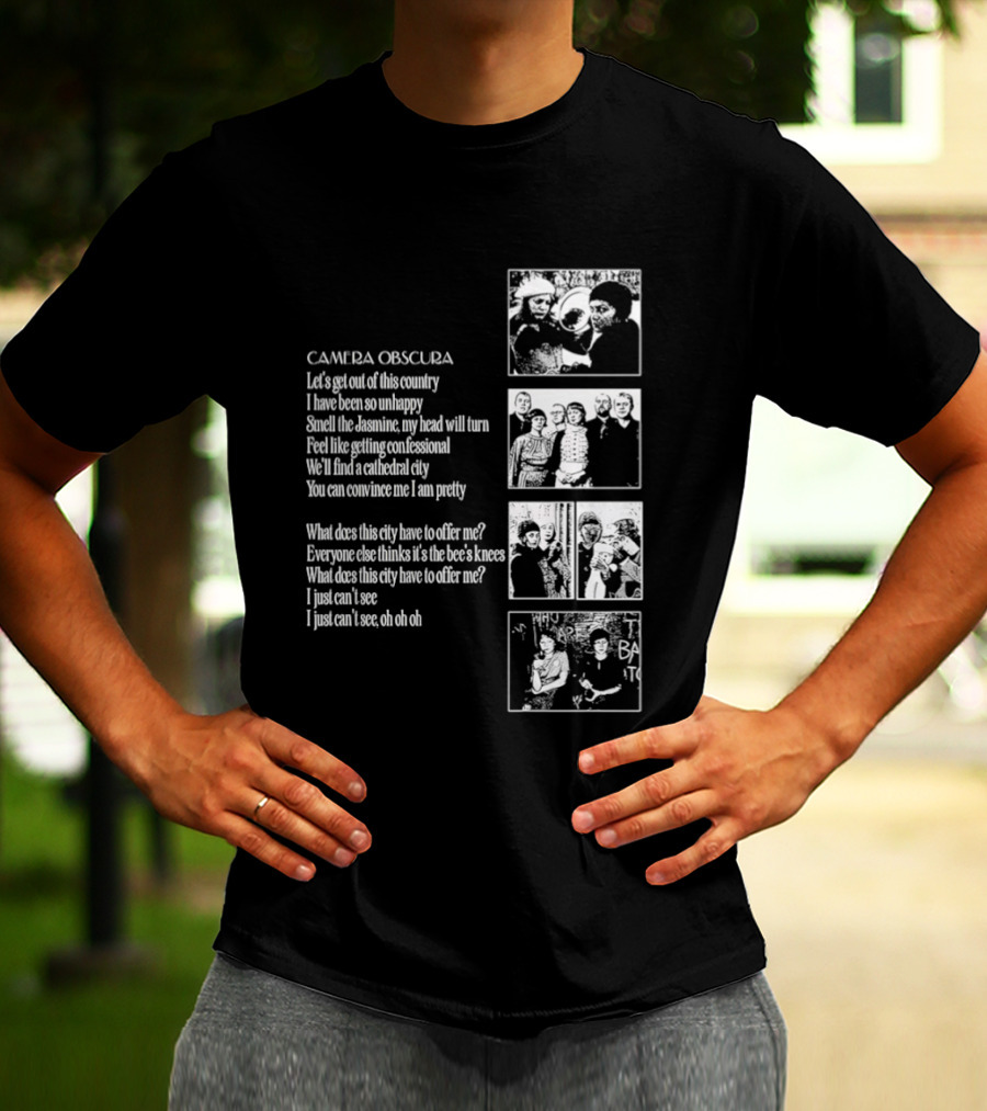 Camera Obscura Let's Get Out Of This Country Song Lyrics And Photos T-Shirt