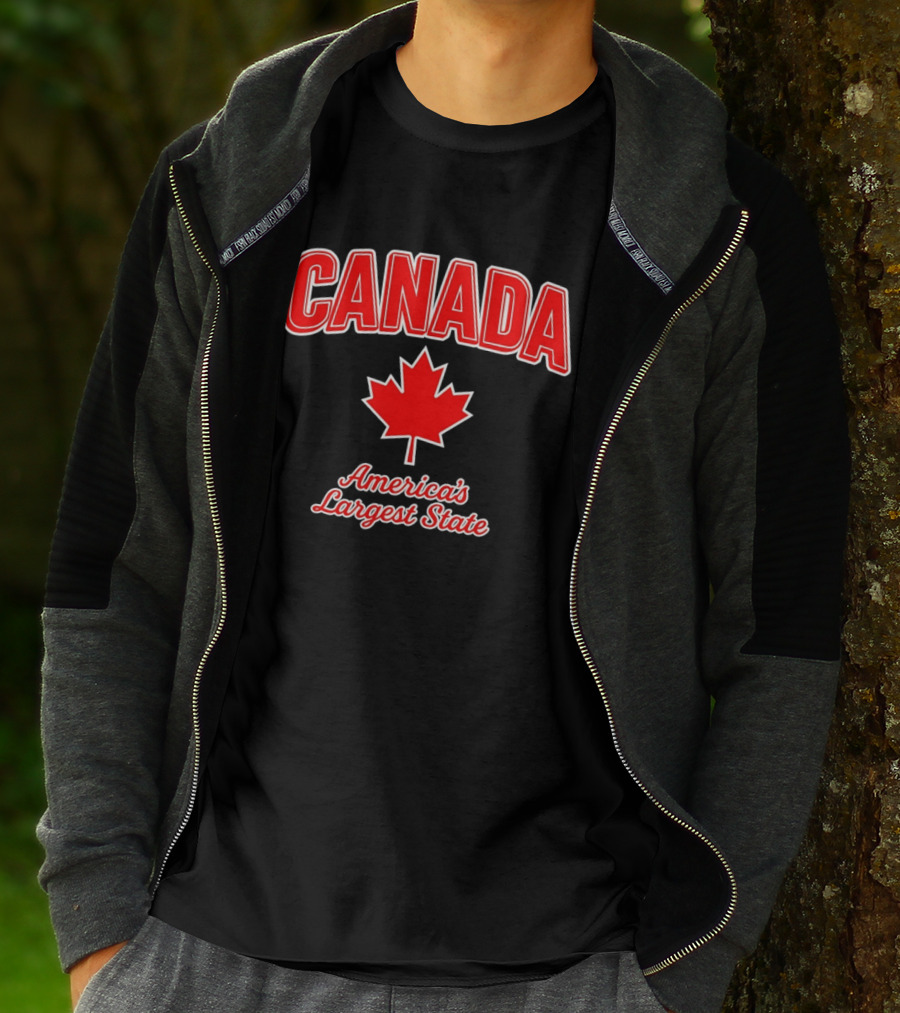 Canada America's Largest State Maple Leaf Humor T-Shirt