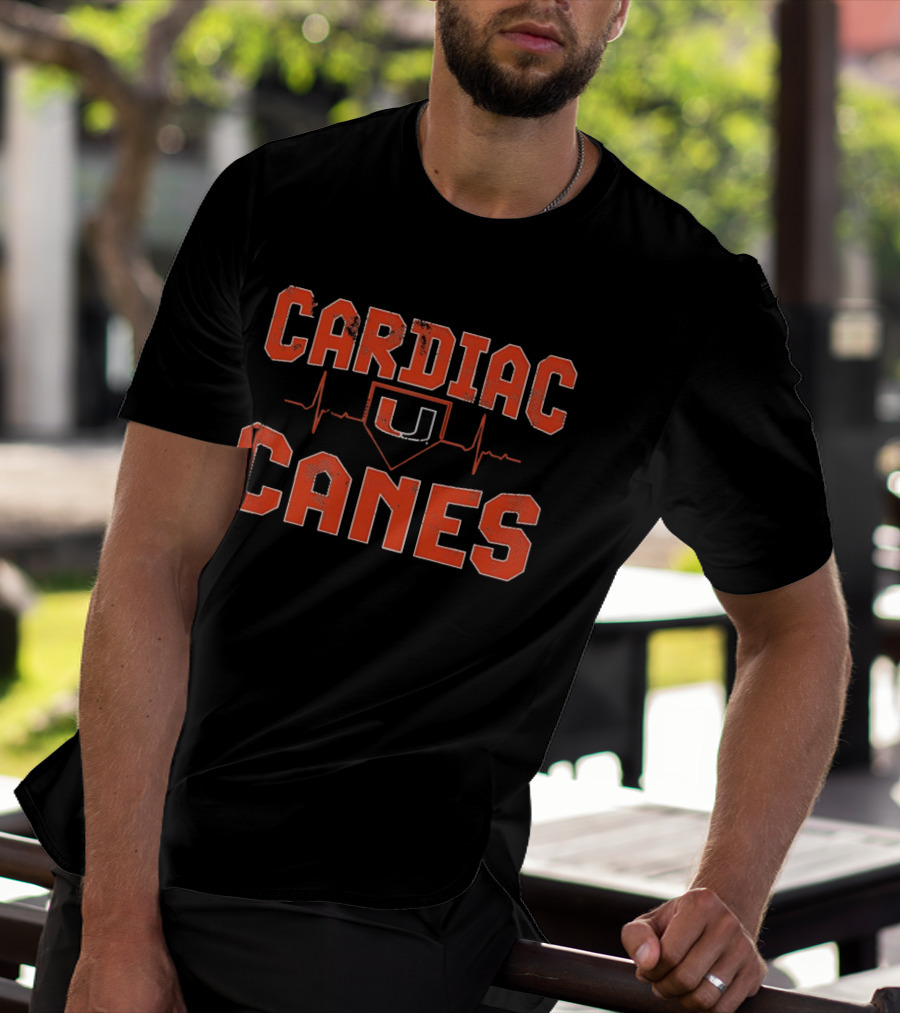 Cardiac Canes Heartbeat Miami Hurricanes Hockey U T-Shirt