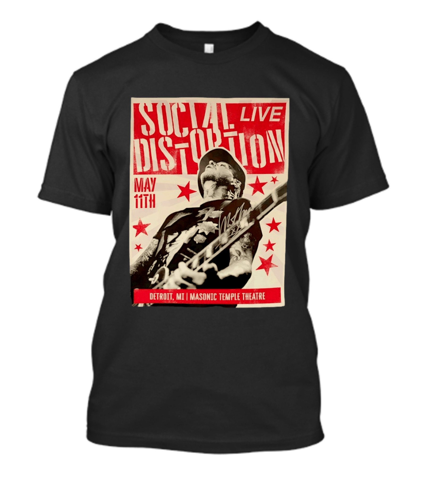 Social Distortion Live May 11th Detroit MI Masonic Temple Theatre T-Shirt