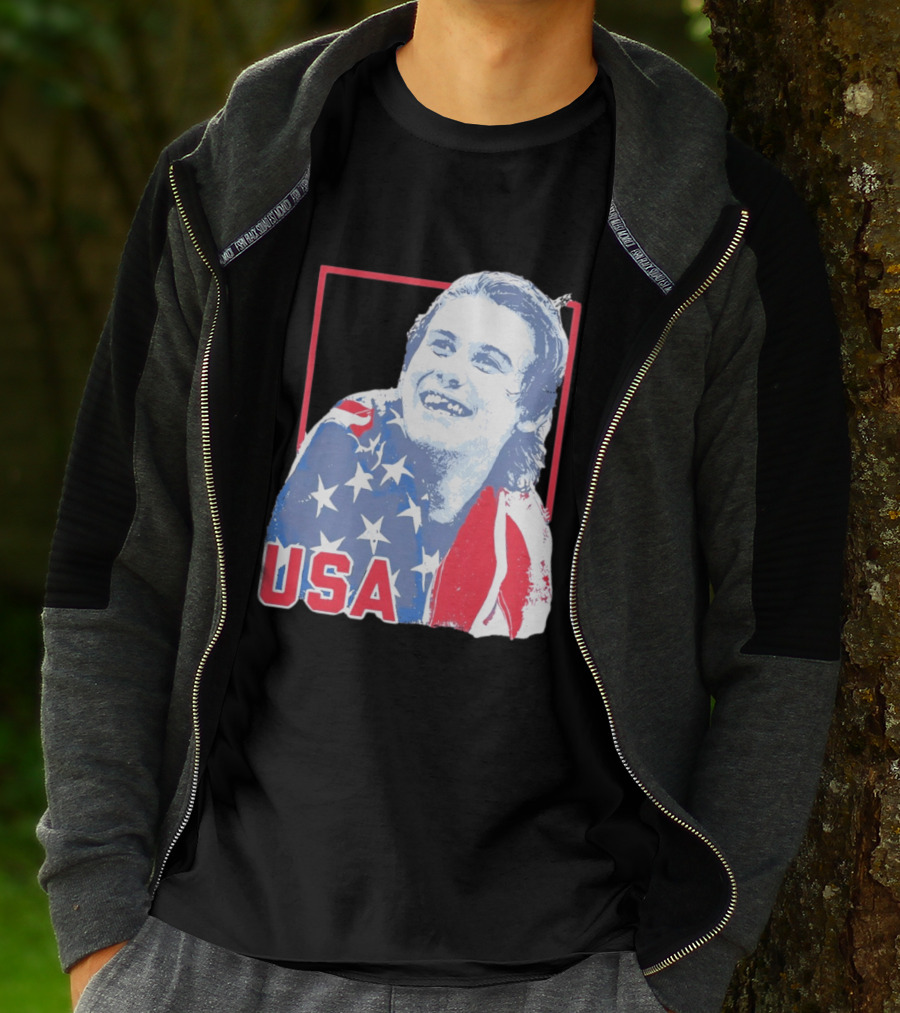 Jack Hughes USA Flag 2026 Hockey T-Shirt