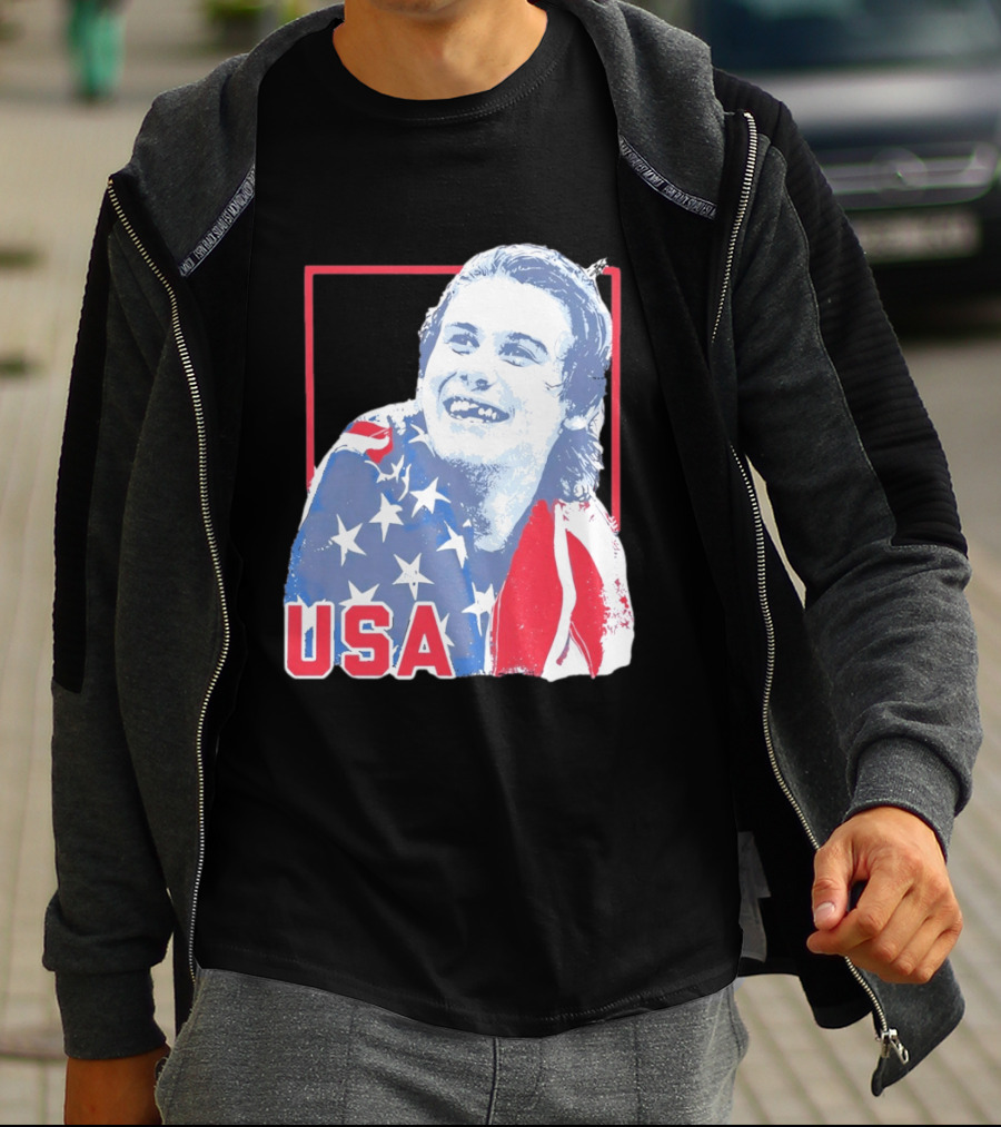 Jack Hughes USA Flag 2026 Hockey T-Shirt
